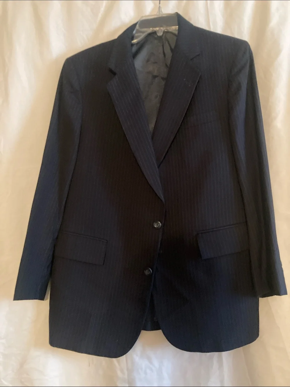 Men's Tailored Navy Pinstripe Suit Blazer